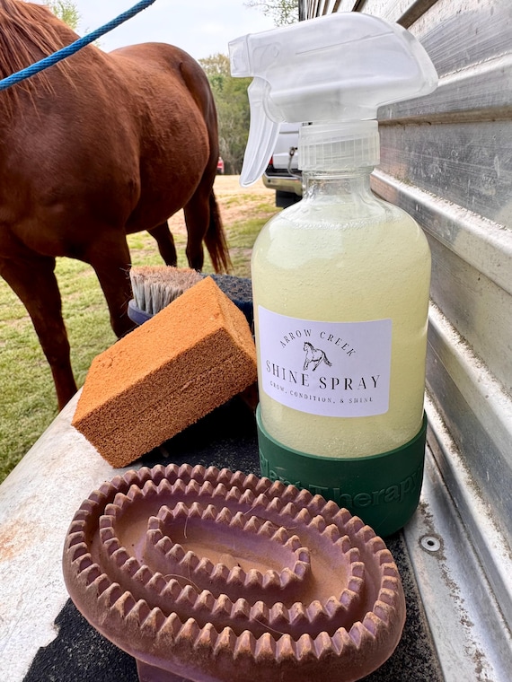 Natural Horse Grooming Spray | Organic Essential Oil Shine Spray | Non-Toxic Stable Care