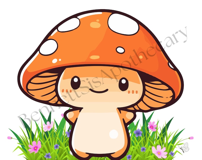 Mushroom Art Print, Cottagecore Shroomie (Digital Download)