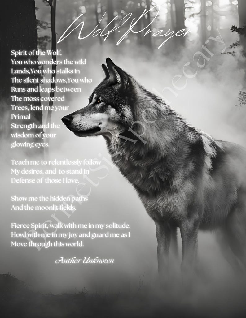 Wolves Prayer 2026 Wolf Moon Prayer Print: Spirit Guide Manifestation, Digital ...