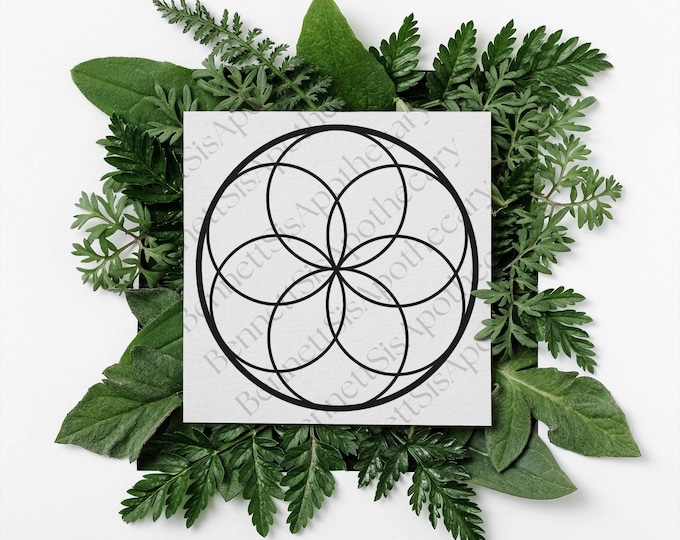 Seed Of Life Crystal Grid Sheet: Printable Manifestation Tool, Digital Download, Dream Life