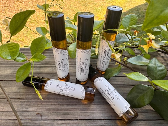 Essential Oil Rollers | 100% Organic Jojoba Oil & Essential Oil | Portable Aromatherapy | Non-Toxic | Handcrafted in GA