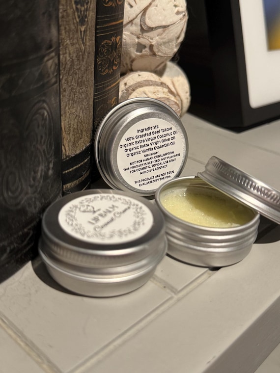 Organic Grassfed Tallow Lip Balm 3-Pack: Natural Skincare