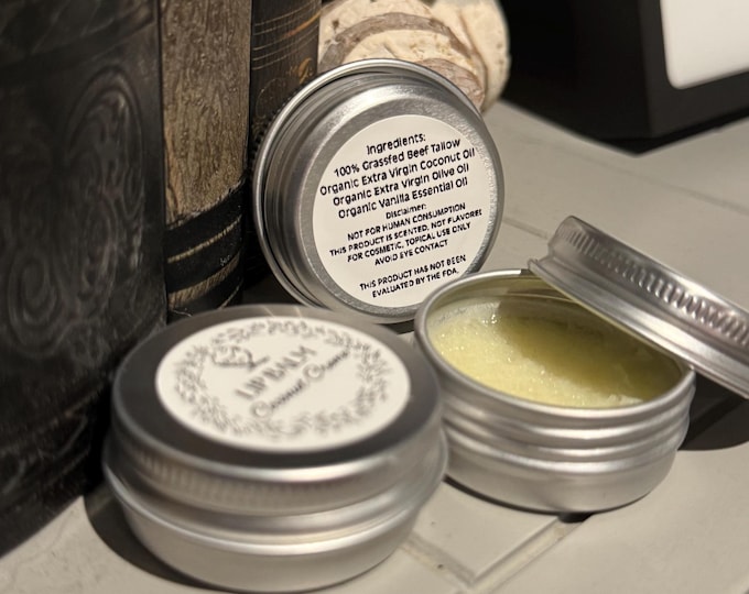 Organic Grassfed Tallow Lip Balm 3-Pack: Natural Skincare