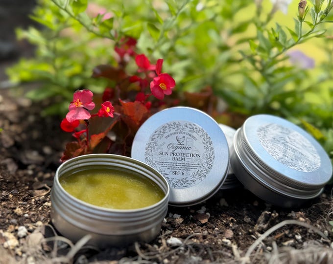 Organic ZINC FREE Sun Protection Balm, SPF 4-6, All Natural, Child Safe, Reef Safe