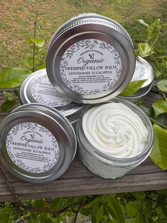 Organic Grassfed Tallow Balm | Pure | Lemongrass Eucalyptus | Skincare