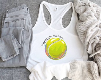 Tennis Ball mit Tennis Es ist das ideale Racerback-Tanktop für Frauen, Tennis-Tanktops, Damen-Tennis-Tanktops, Tennisfans, Geschenke für sie