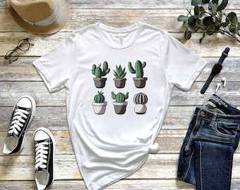 Cactus Plant Shirt, Succulent Cactus T-Shirt, Botanical T-Shirt, Cute Cactus T-Shirt, Gardening T-Shirt, Succulent T-Shirt, Fun Plant Shirt