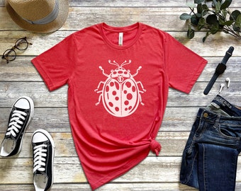 Camiseta retro de mariquita, camisa de mariquita vintage, amante de las mariquitas, camiseta de mariquita divertida, camisa de regalo amante de las mariquitas, camisa de insectos de mariquita retro divertida