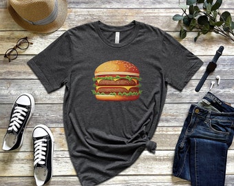 Cheeseburger Shirt, Hamburger Shirt, Burger T-Shirt, Hamburger Shirt, lustiges Cheeseburger Shirt, BBQ Grill Food T-Shirt, Foodie Liebhaber T-Shirt