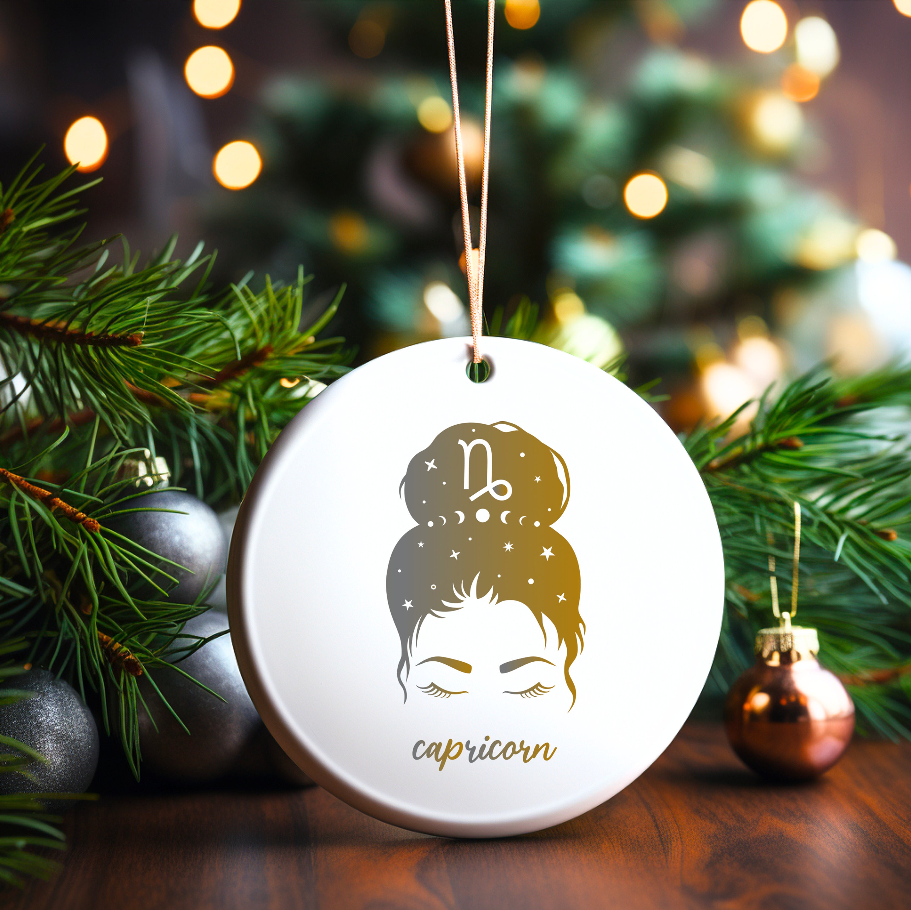 Capricorn Astrology Christmas Tree Ornament, Capricorn Gift, Astrology