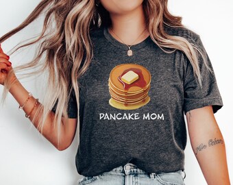 Camiseta "Mãe de Panqueca", Camiseta "Amante de Panqueca", Camiseta "Eu Amo Panquecas", Camiseta Colorida de Panqueca e Calda, Panqueca Pequena, As Melhores Panquecas da Mamãe