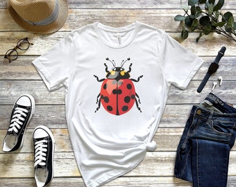 Camiseta colorida de mariquita, camisa de mariquita vintage, amante de las mariquitas, camiseta divertida de mariquita, camisa de regalo amante de las mariquitas, camiseta retro divertida de insectos mariquitas