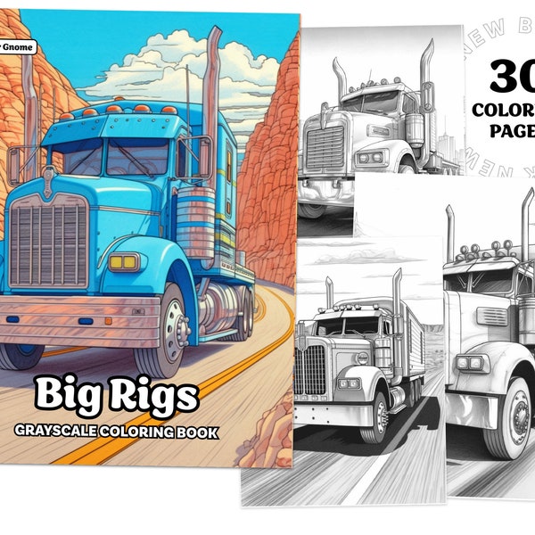 Big Rig Coloring Book - Etsy