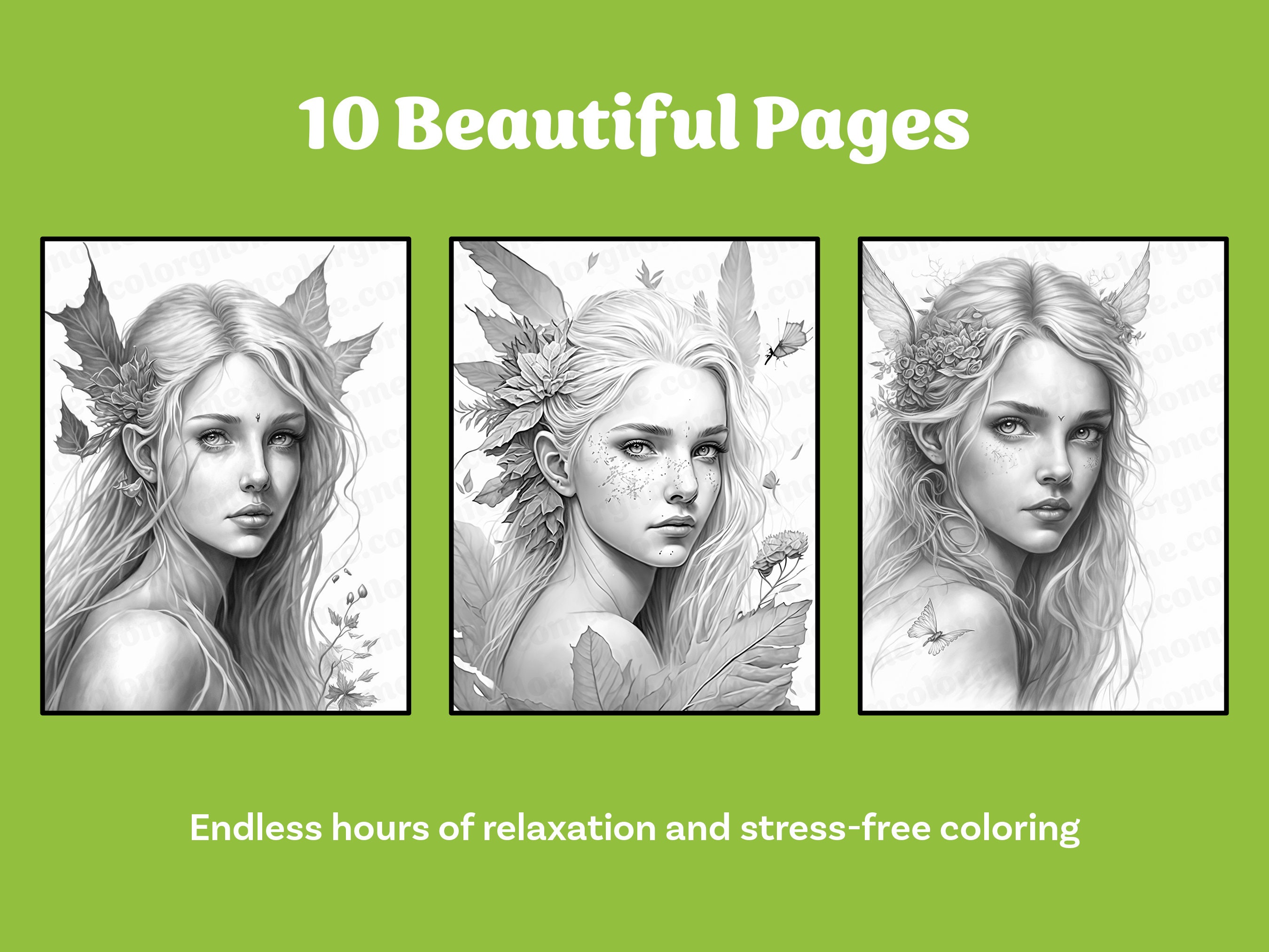 Fairy Beauty Coloring Page for Adults Graphic by KDP INTERIORS MARKET ·  Creative Fabrica