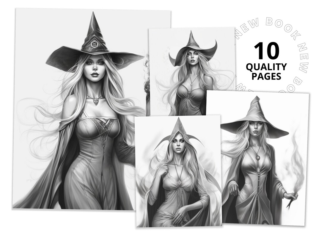 Enchanting and Powerful Sorceress Coloring Book Printable - Etsy