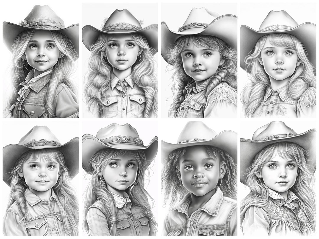 25 Cute Country Girls Coloring Book Printable Coloring Page for Adult ...