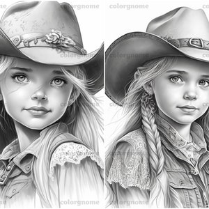 25 Cute Country Girls Coloring Book Printable Coloring Page for Adult ...