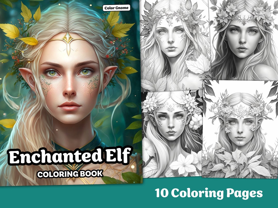 Enchanted Elf Coloring Book Printable Coloring Page 10 Fantasy Coloring