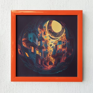Abstract Digital Printable Wall Art &quot;Escher meets van Gogh&quot;