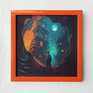 Abstract Digital Printable Wall Art &quot;Escher meets van Gogh&quot;