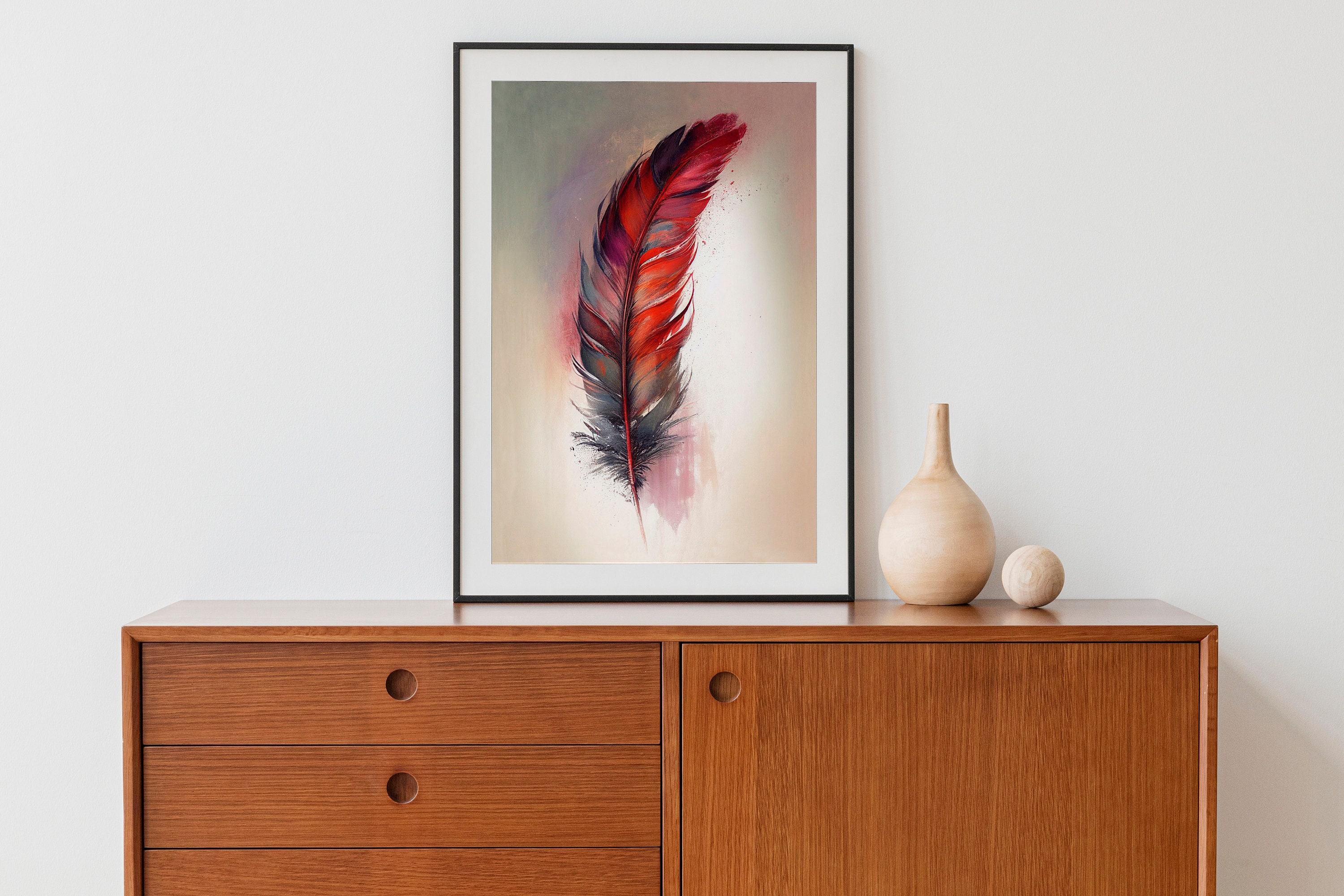 Red Feathers Pop Art: Canvas Prints, Frames & Posters
