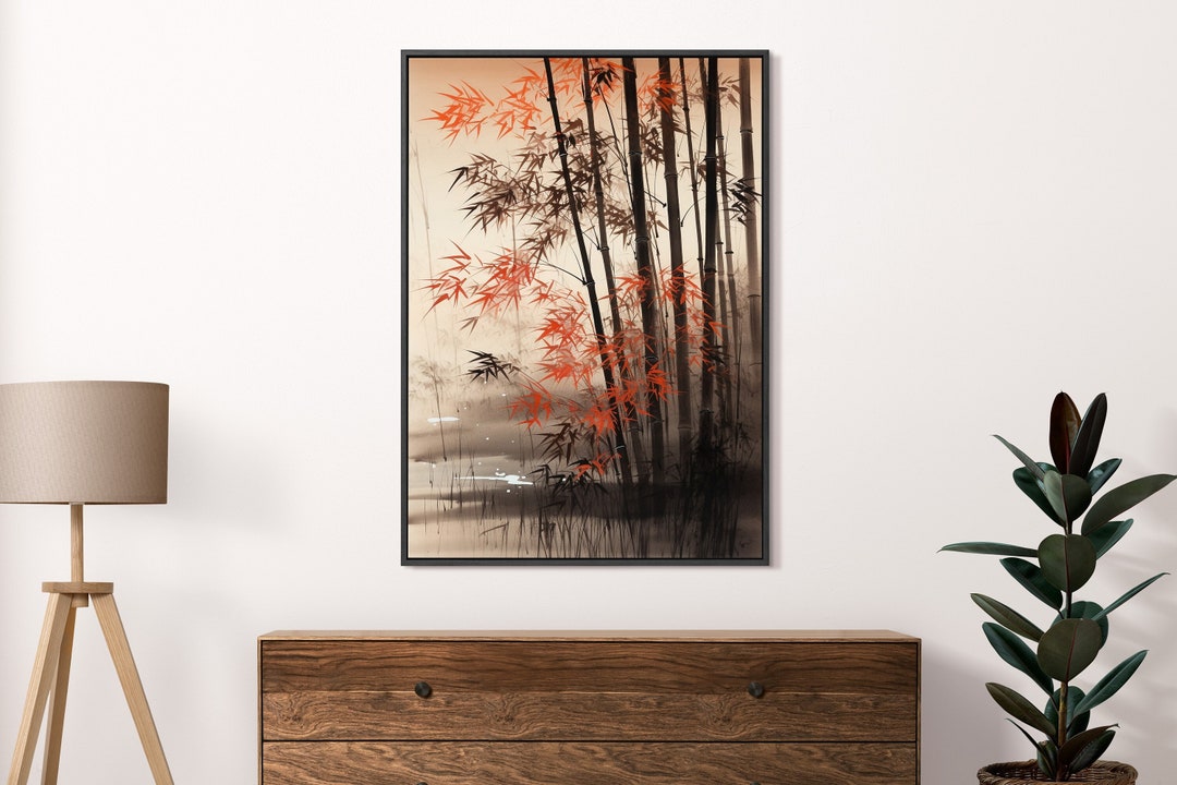 Whispering Bamboo Art Print, Japanese Style Wall Art, Ukiyo Edo Period