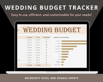 Wedding Budget Spreadsheet Planner | Wedding Checklist | Wedding Budget Template | Wedding Spreadsheet