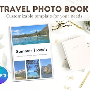 Personalized Travel Book Template | Coffee Table Book | Travel Photo Book | Canva Template | Memory Book Template | eBook Template