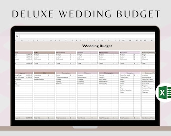 Hoja de cálculo de presupuesto de boda de lujo / Excel / Lista de verificación de boda / Hoja de cálculo de presupuesto de boda / Organización de boda / Boda
