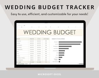 Planificador de hoja de cálculo de presupuesto de boda / Lista de verificación de boda / Plantilla de presupuesto de boda / Hoja de cálculo de boda