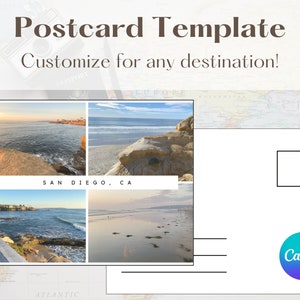 Traveling Postcard Template | Canva Template | Printable Template | Editable Postcard Template