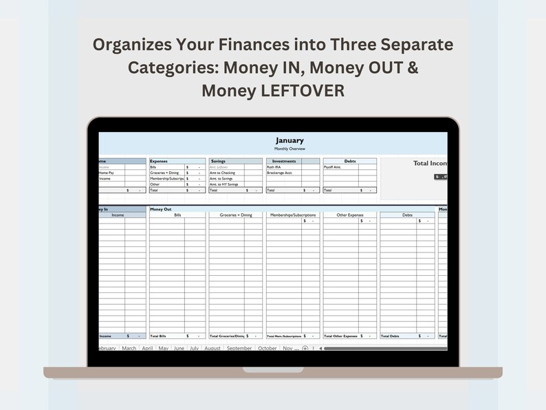 Monthly Budget Spreadsheet Tracker | Excel | Google Sheets | Finance ...