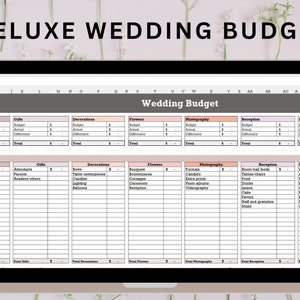 Deluxe Wedding Budget | Excel Spreadsheet | Wedding Budget | Wedding Checklist | Wedding Organization
