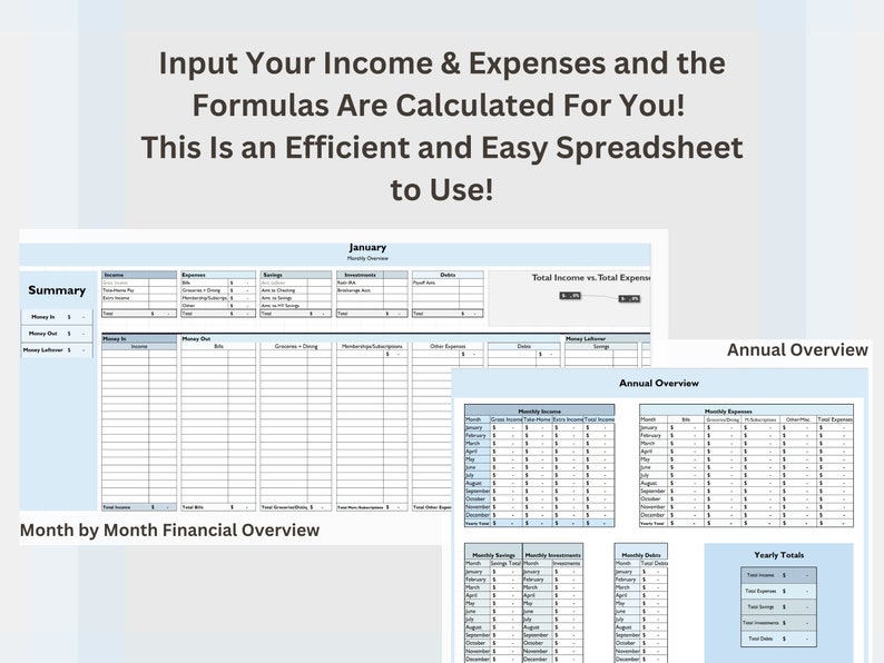 Monthly Budget Spreadsheet Tracker | Excel | Google Sheets | Finance ...