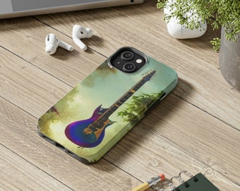 Guitar Artwork iPhone Case, Impact Resistant, Glossy Finish