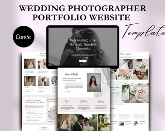 Modèle de site Web pour photographe de mariage, site Web Canvas, portfolio de photographies, superbe vitrine