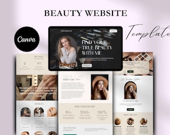 Beauty Website Template: Canva Website, Chic Salon, Makeup Artis Landing Page