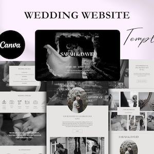 Modelo de site de casamento, site Canva, design de site de casamento, site estético minimalista romântico