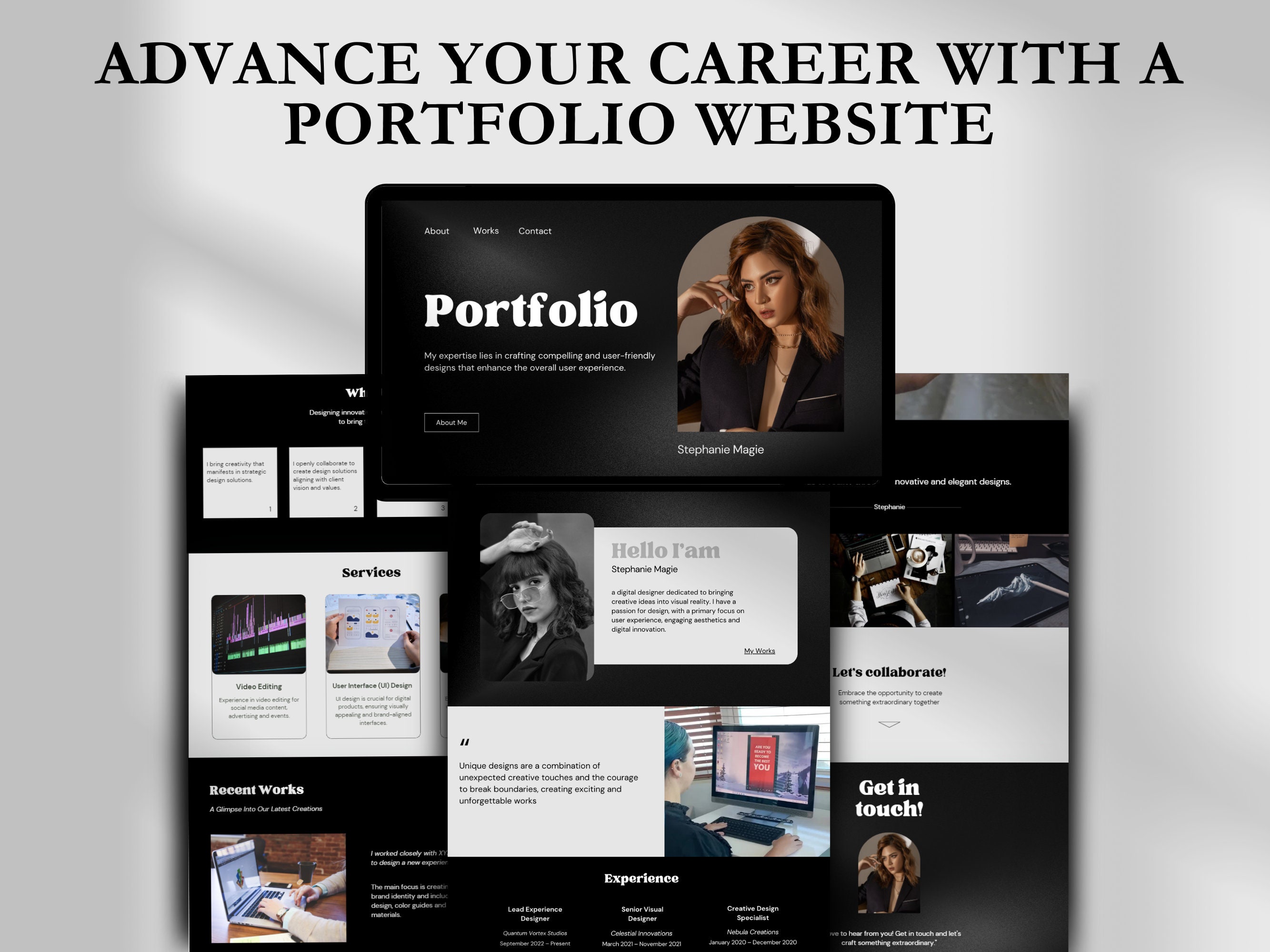 Personal Portfolio Canva Website Template: Digital Designer, Freelancer ...