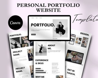 Personal Portfolio Canva Template, Minimalist Portfolio Website, Digital Designer Website, Landing Page
