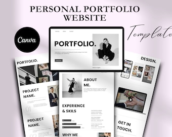 Sito web Canva con portfolio personale: modello Canva, designer digitale, landing page per freelance