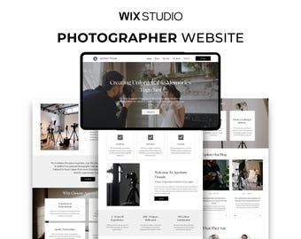 Fotografie Wix Studio Vorlage, Hochzeitsevent Portrait Branding Fotograf Seite, Videografie Portfolio Webdesign