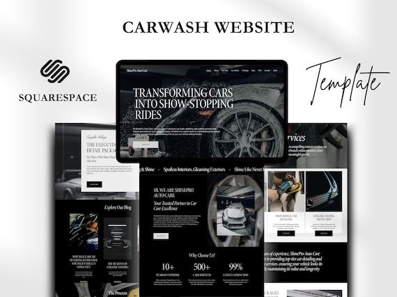 Carwash Squarespace Website Template Car Detailing Car Coating Automotive business
