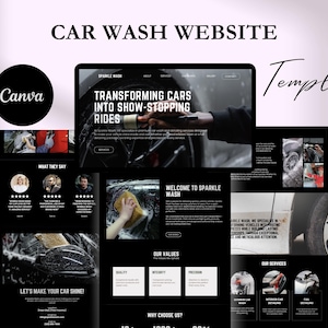 Carwash Canva Website Template Auto Detaillierung Website Car Detailing Canva Carwash Business Website Template Automobile Website