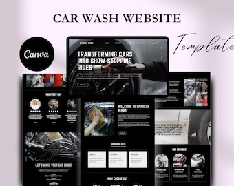 Car Wash Canva Website Template: Auto Detailing & Car Coating Bussines