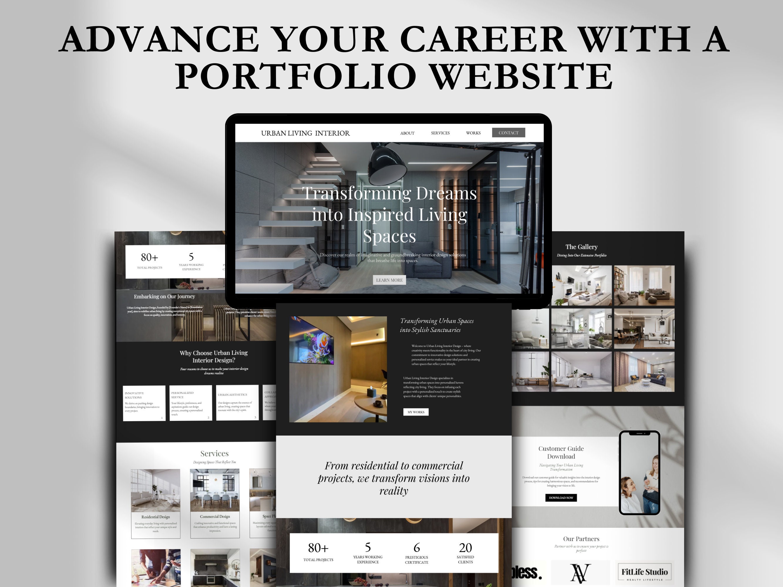 Interior Design Canva Website Template: Portfolio for Architects ...