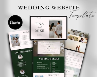 Canva Wedding Website Template: Customizable Digital Invitation