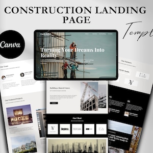 Landing Page Template für den Bau, Website des Bauherrn, Website des Unternehmers, Geschäftswebsite, Hausbauer