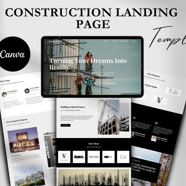Construction Landing Page Template, Builder Website, Contractor Website, Business Website, Home Builder