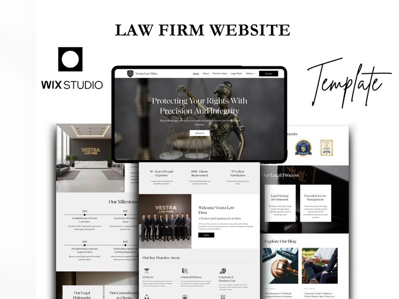 WIX Studio Law Firm Website Template for Legal Services, Lawyers